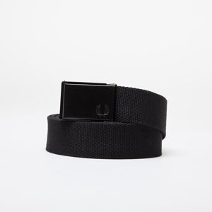 FRED PERRY Graphic Branded Webbing Belt Black/ Warm Grey