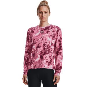 Under Armour Rival Terry Print Crew Pace Pink