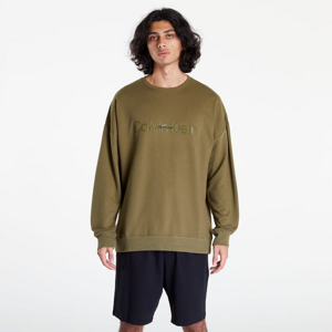 ´Pánské pyžamo Calvin Klein Emb Icon Lounge L/S Sweatshirt Green
