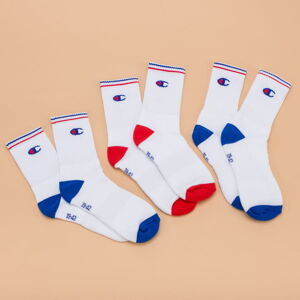 Ponožky Champion 3 Pack Socks bílé / modré / červené
