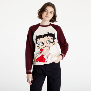 Dámský svetr GUESS Betty Boop Intarsia Sweater Béžový/ Vínový