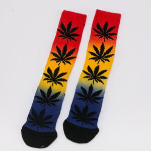 Ponožky HUF Plantlife Gradient Dye Sock černé / červené / žluté / navy