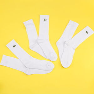 Ponožky LACOSTE 3Pack Crew Cut Socks bílé
