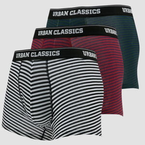Urban Classics Boxer Shorts 3-Pack tmavě zelené / vínové / navy / bílé / černé