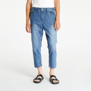 Kalhoty Urban Classics Cropped Tapered Jeans Middeepblue