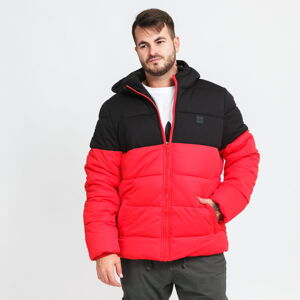 Pánská zimní bunda Urban Classics Hooded 2-Tone Puffer Jacket červená / černá