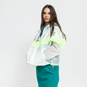 Větrovka Urban Classics Ladies 3-Tone Light Track Jacket bílá / neon zelená / stříbrná