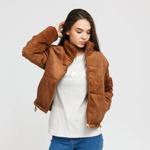 Dámská zimní bunda Urban Classics Ladies Corduroy Puffer Jacket hnědá