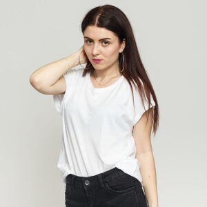 Dámské tričko Urban Classics Ladies Extended Shoulder Tee bílé
