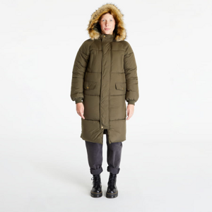 Dámská zimní bunda Urban Classics Ladies Oversize Faux Fur Puffer Coat Darkolive/ Beige