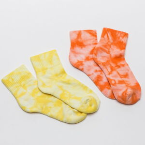 Ponožky Urban Classics Tie Dye Socks Short 2-Pack oranžové / žluté