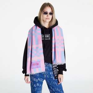 Šála Versace Jeans Couture Check Scarf Pink/ Light Blue